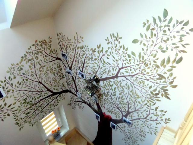 Drzewo genealogiczne malowane na ścianie